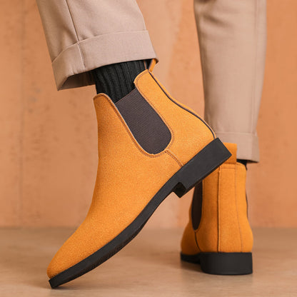 Léon Bottines Effet Daim À Tirette Homme