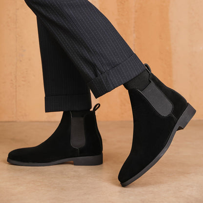 Léon Bottines Effet Daim À Tirette Homme