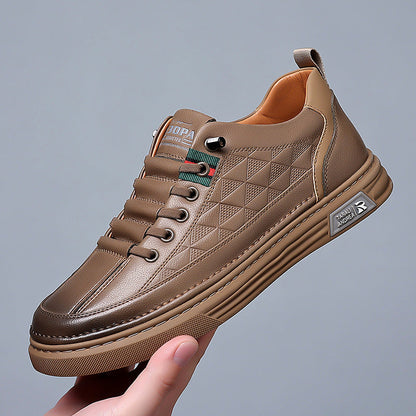 Thomas Baskets Aspect Cuir À Surpiqûres Homme