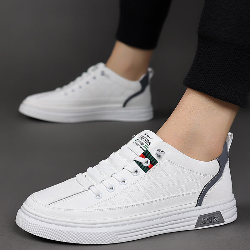 Thomas Baskets Aspect Cuir À Surpiqûres Homme