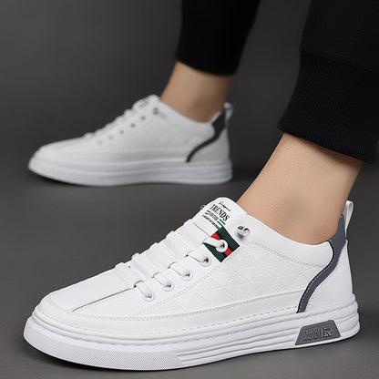Thomas Baskets Aspect Cuir À Surpiqûres Homme