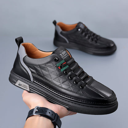Thomas Baskets Aspect Cuir À Surpiqûres Homme