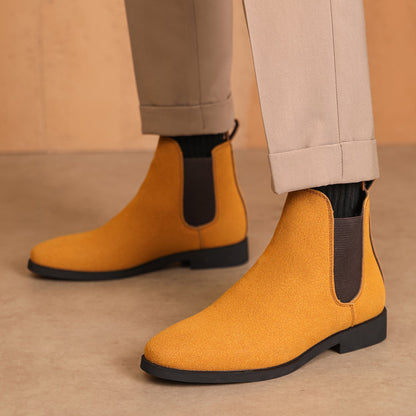 Léon Bottines Effet Daim À Tirette Homme