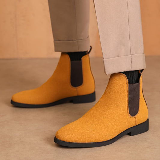 Léon Bottines Effet Daim À Tirette Homme