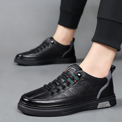 Thomas Baskets Aspect Cuir À Surpiqûres Homme