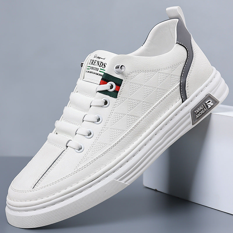 Thomas Baskets Aspect Cuir À Surpiqûres Homme