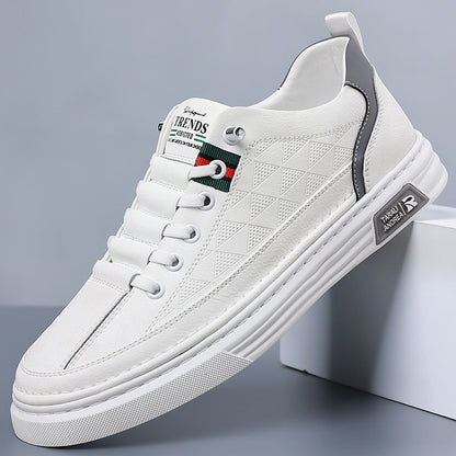 Thomas Baskets Aspect Cuir À Surpiqûres Homme