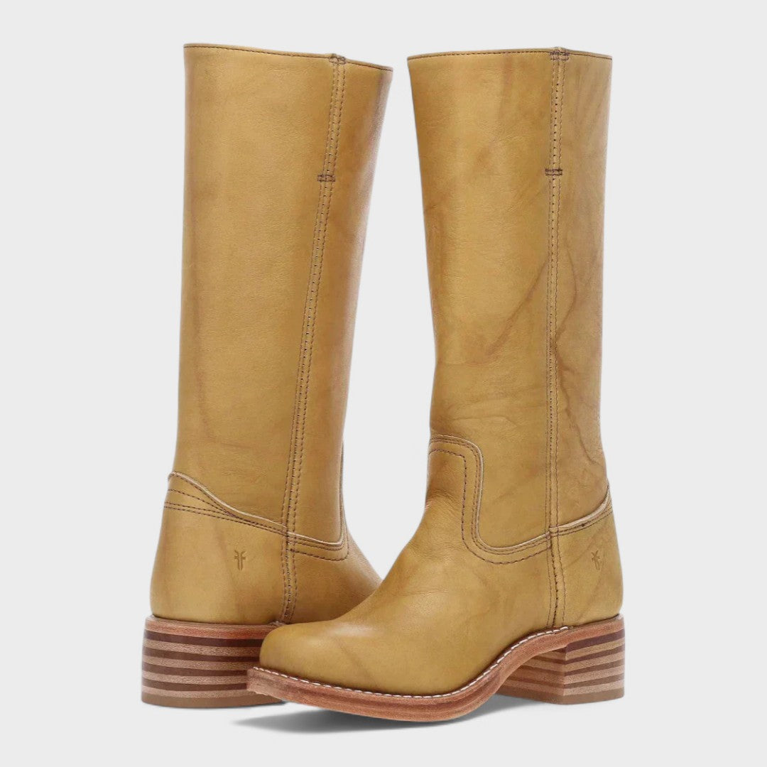 Rosalie Bottes Hautes Western Aspect Cuir À Talon Carré Femme