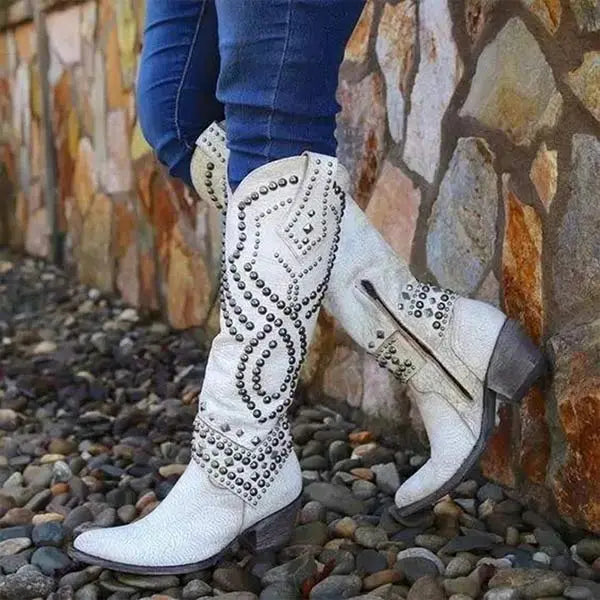 Armelle Bottes Hautes À Rivets Et Bout Pointu Femme