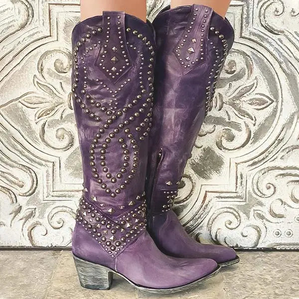 Armelle Bottes Hautes À Rivets Et Bout Pointu Femme