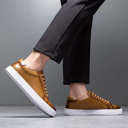 Fabien Baskets Aspect Cuir Lisse Homme