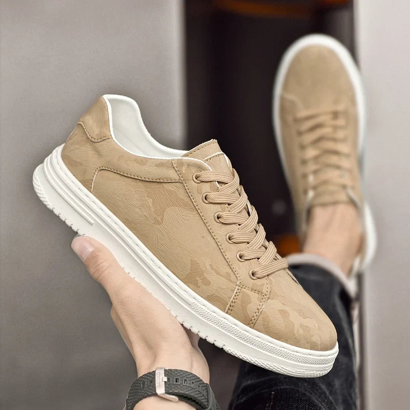 Adrien Baskets Basses Aspect Cuir Texturé Homme