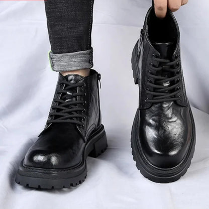 Guillaume Bottines Zippées Aspect Cuir Vieilli Homme