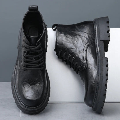 Guillaume Bottines Zippées Aspect Cuir Vieilli Homme