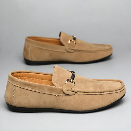 Benoît Mocassins Effet Daim À Boucle Métal Homme