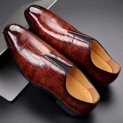Cyril Mocassins Aspect Cuir Brillant Homme