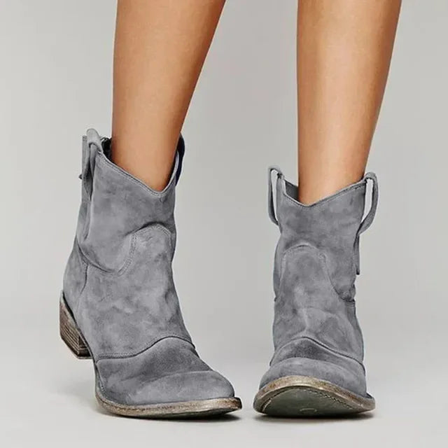 Solange Bottines Western Effet Daim À Talon Bottier Femme