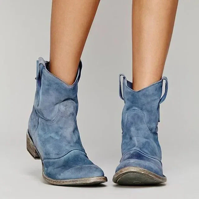 Solange Bottines Western Effet Daim À Talon Bottier Femme