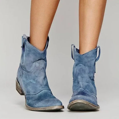 Solange Bottines Western Effet Daim À Talon Bottier Femme