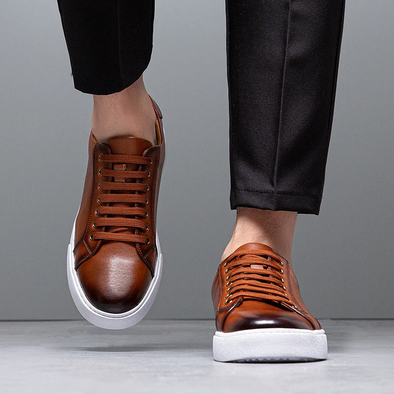 Fabien Baskets Aspect Cuir Lisse Homme