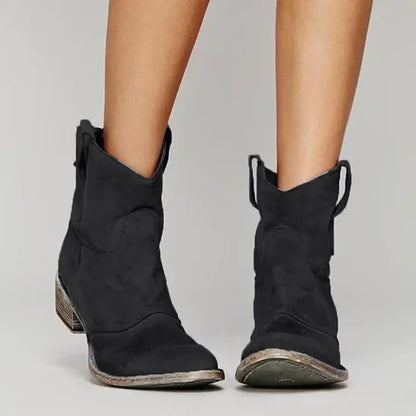 Solange Bottines Western Effet Daim À Talon Bottier Femme