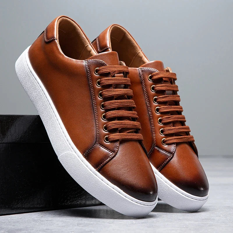 Fabien Baskets Aspect Cuir Lisse Homme