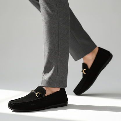 Benoît Mocassins Effet Daim À Boucle Métal Homme