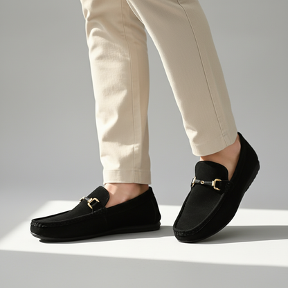 Benoît Mocassins Effet Daim À Boucle Métal Homme