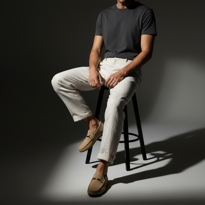 Benoît Mocassins Effet Daim À Boucle Métal Homme