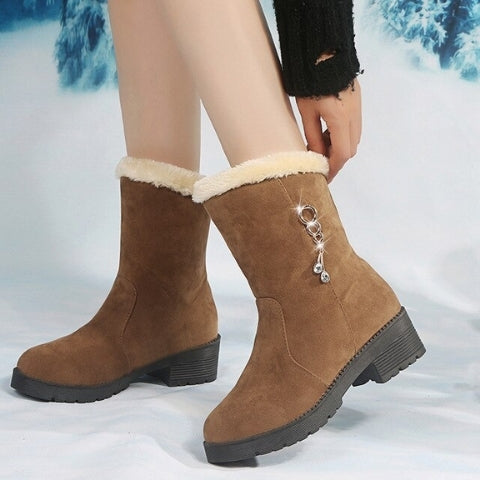Lucienne Bottines Fourrées À Talon Bas Et Breloque Femme