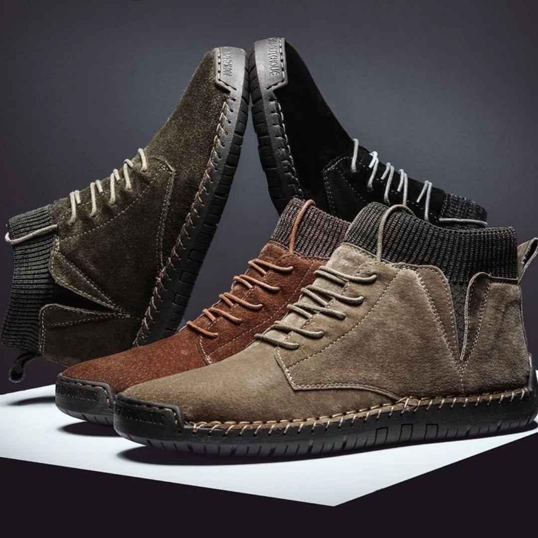 Mathis Bottines À Lacets Col Chaussette Coutures Apparentes Homme