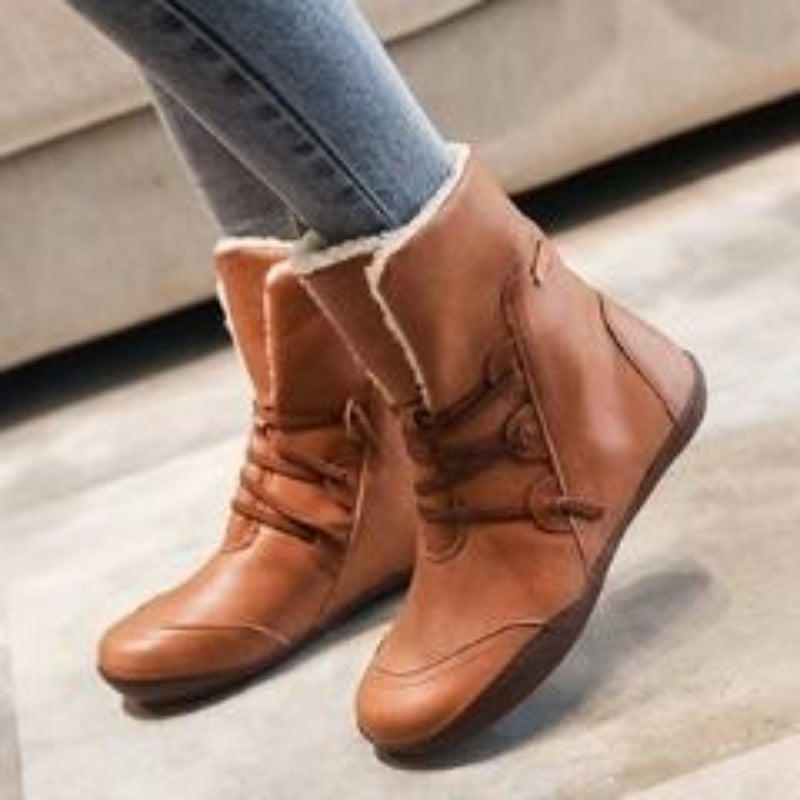 Roxane Bottines Fourrées À Lacets Et Semelle Souple Femme