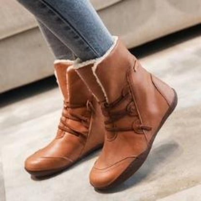 Roxane Bottines Fourrées À Lacets Et Semelle Souple Femme