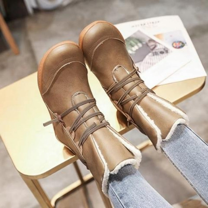 Roxane Bottines Fourrées À Lacets Et Semelle Souple Femme