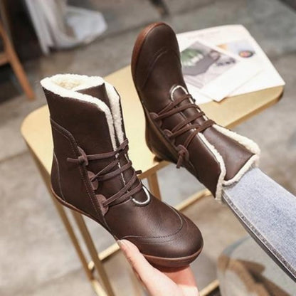 Roxane Bottines Fourrées À Lacets Et Semelle Souple Femme
