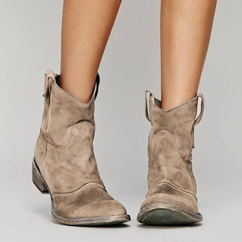 Solange Bottines Western Effet Daim À Talon Bottier Femme