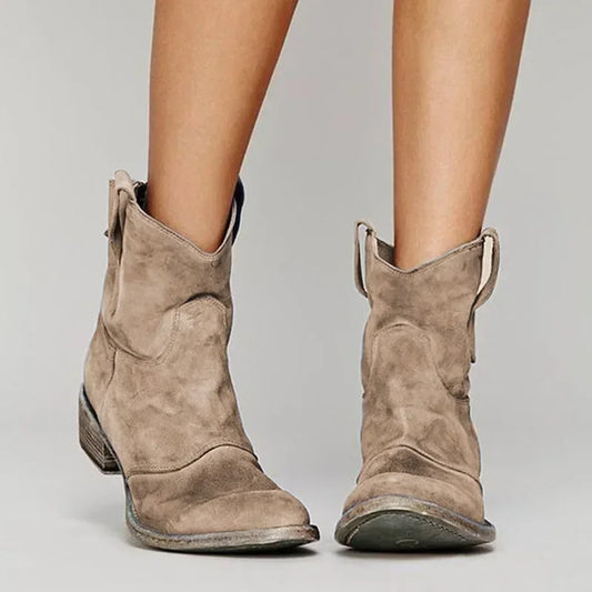 Solange Bottines Western Effet Daim À Talon Bottier Femme