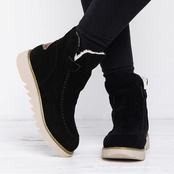 Élodie Bottines Fourrées Effet Daim À Surpiqûres Femme