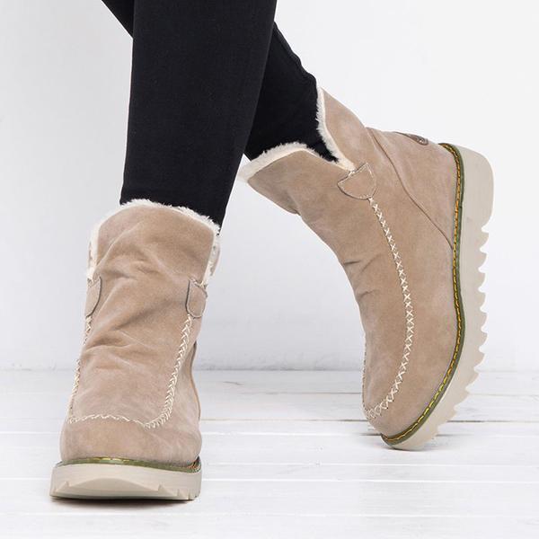 Élodie Bottines Fourrées Effet Daim À Surpiqûres Femme