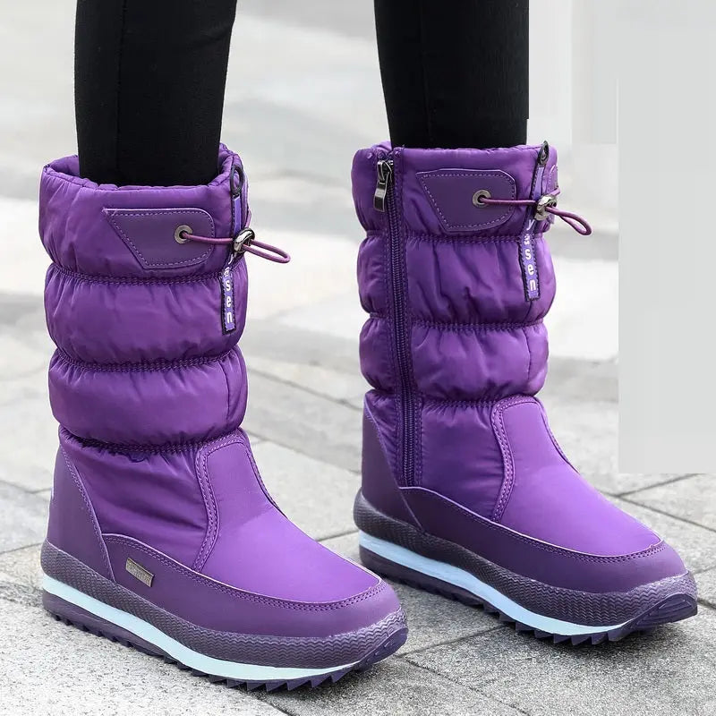 Colombe Bottes De Neige Matelassées Mi-Mollet À Cordon Femme