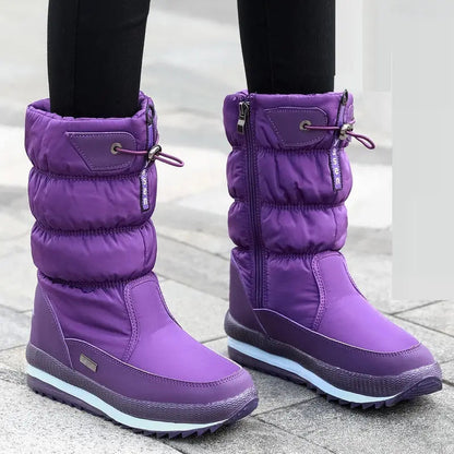 Colombe Bottes De Neige Matelassées Mi-Mollet À Cordon Femme