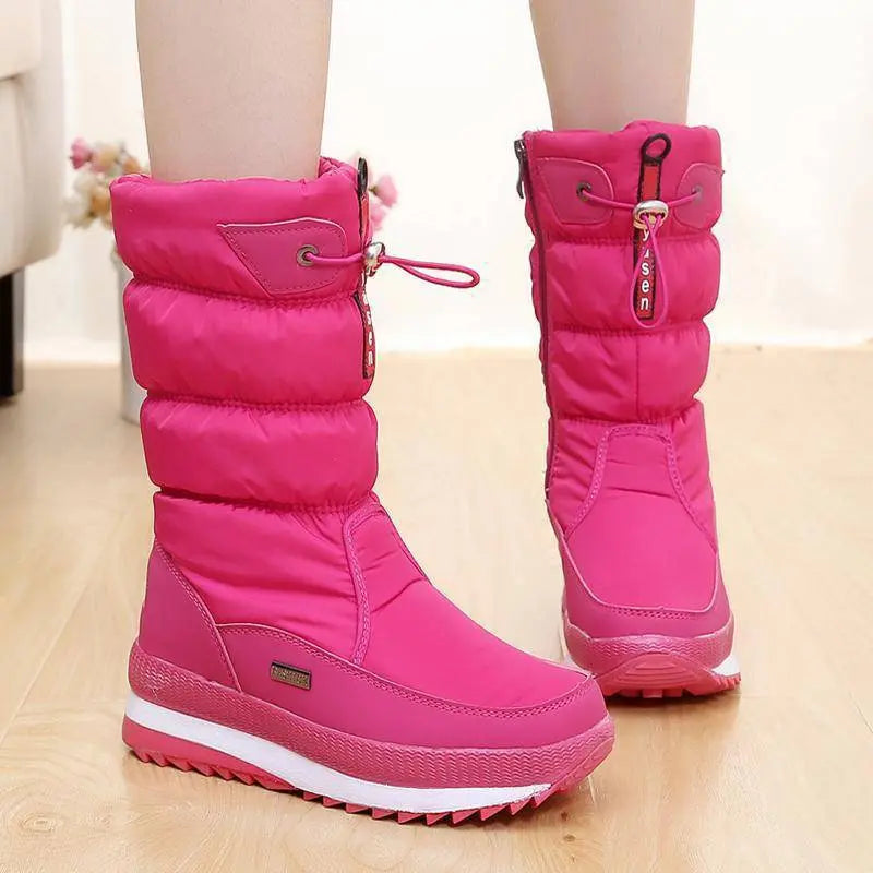 Colombe Bottes De Neige Matelassées Mi-Mollet À Cordon Femme