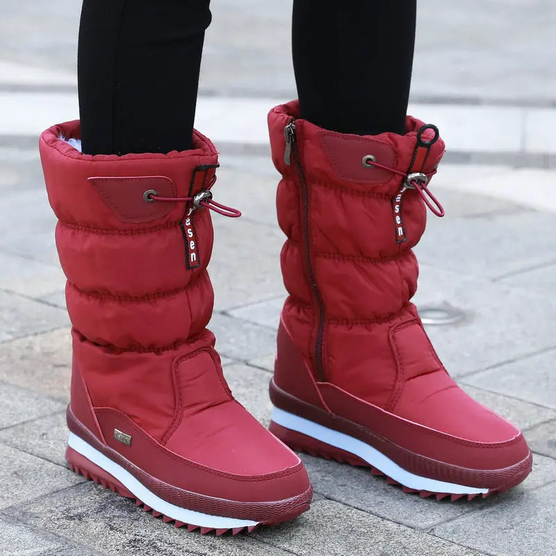Colombe Bottes De Neige Matelassées Mi-Mollet À Cordon Femme