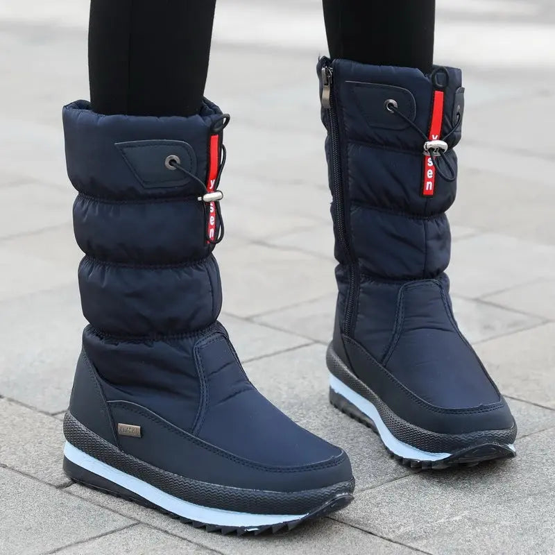 Colombe Bottes De Neige Matelassées Mi-Mollet À Cordon Femme