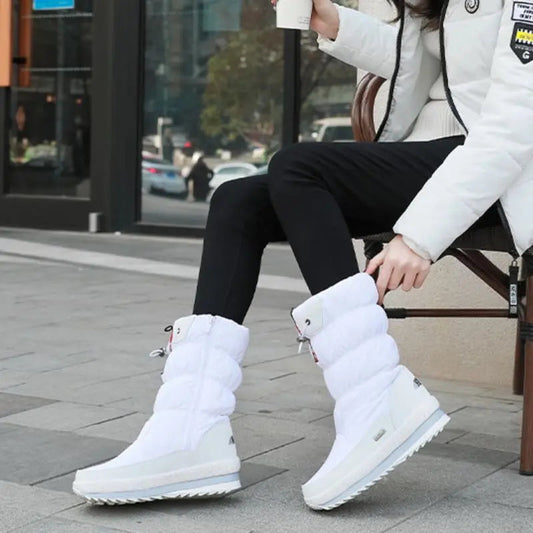Colombe Bottes De Neige Matelassées Mi-Mollet À Cordon Femme