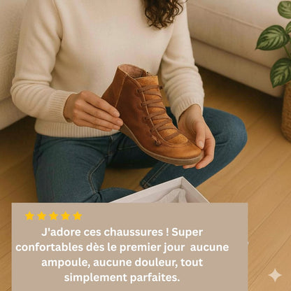 Lina Bottines Plates À Lacets Et Zip Coutures Apparentes Femme