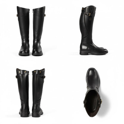 Agathe Bottes Cavalières Hautes À Sangle Et Talon Plat Femme