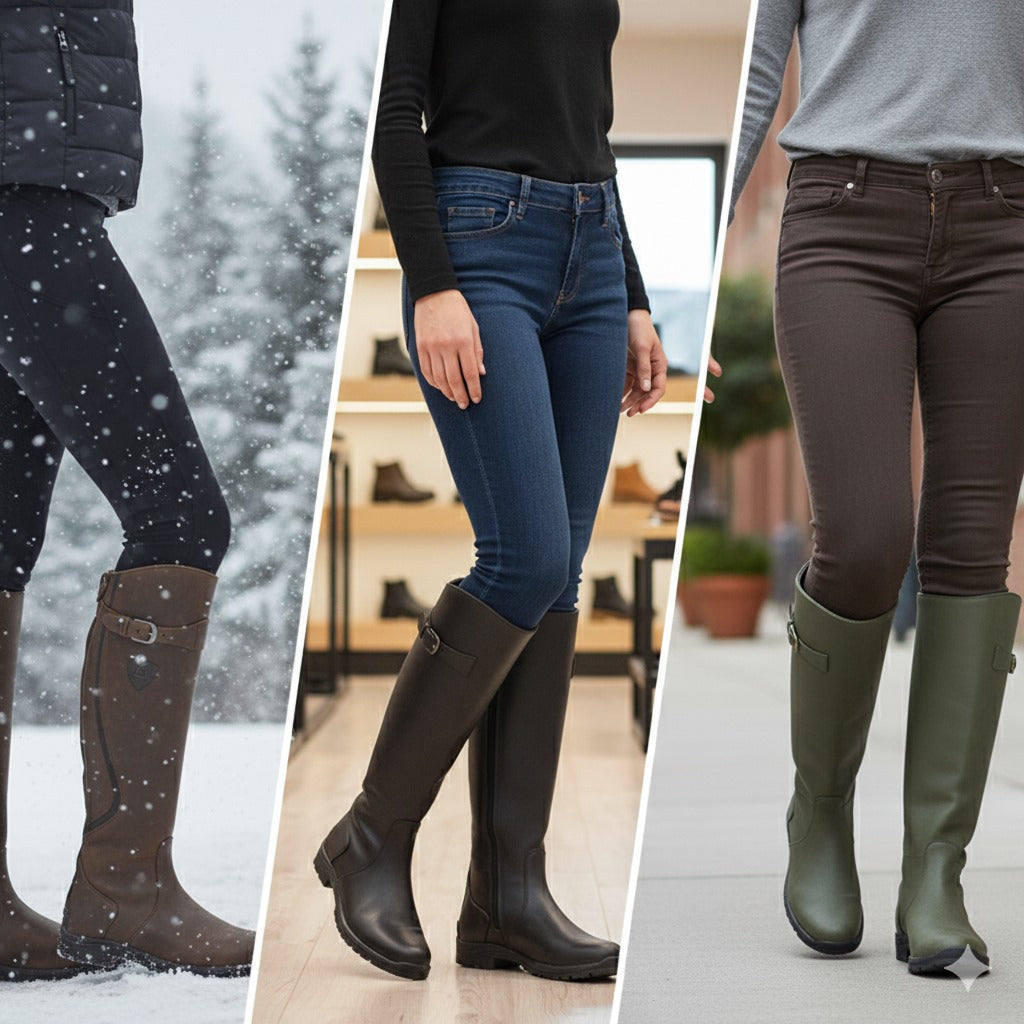 Agathe Bottes Cavalières Hautes À Sangle Et Talon Plat Femme