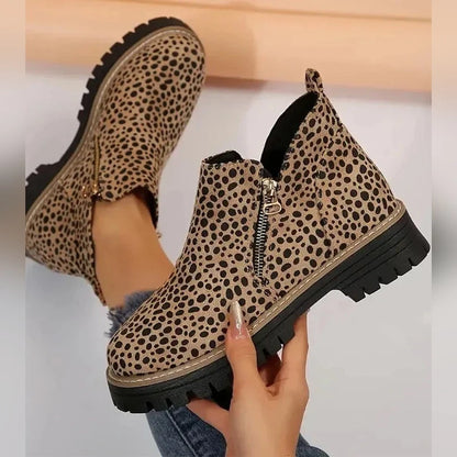 Jade Bottines Zippées À Semelle Épaisse Femme