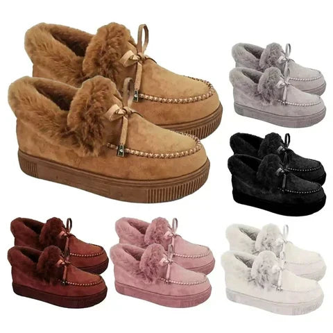 Esther Chaussons D'Hiver Doublés Fausse Fourrure Femme